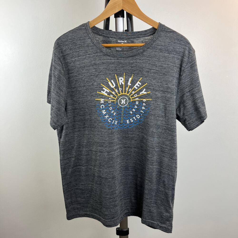 Hurley Graphic T-Shirt Gray Men's XL Short Sleeve Casual Tee